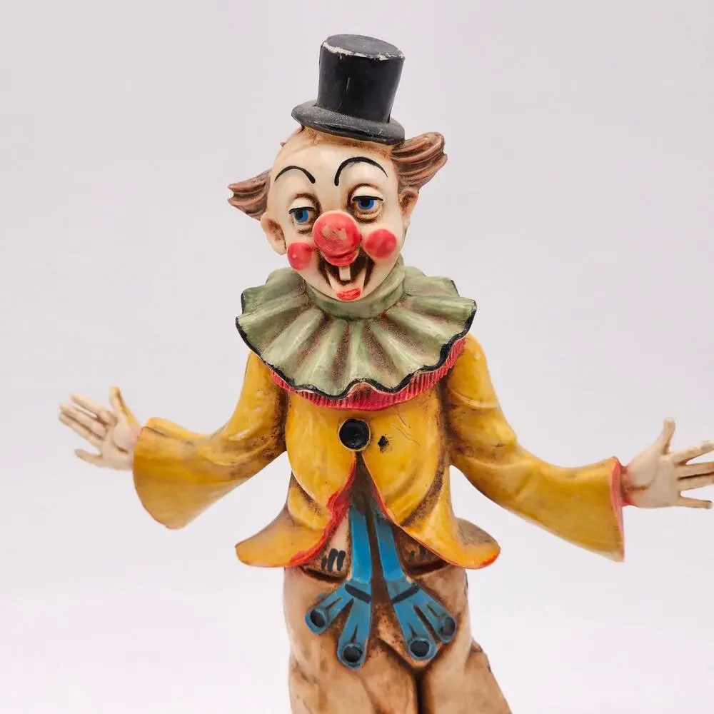 Vintage Fontanini Italian Clown Figurine Retro Whimsical Decor